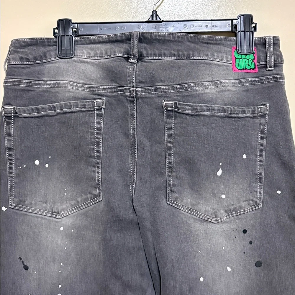 Empyre Tara Splatter Grey Low Rise Denim Skate Jeans - Picture 8 of 9